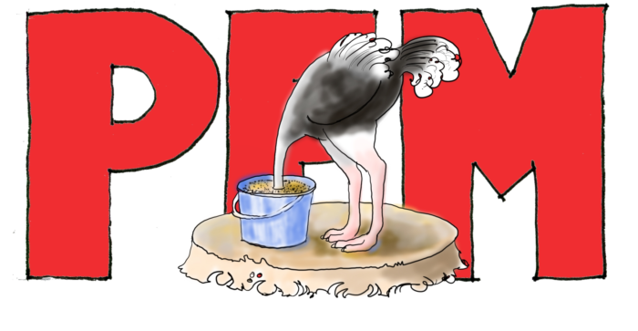 Nye retningslinjer for ME/PEM - HJELP! Tegning av struts med hodet i sanden